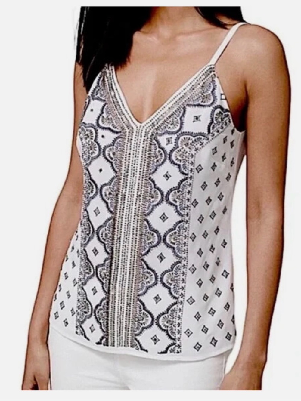White House Black Market Size S Women's Top Camisole Beaded Embroidered tank